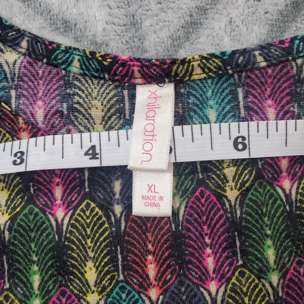 Target Xhilaration multicolored feather print dress Size XL - Picture 3 of 6